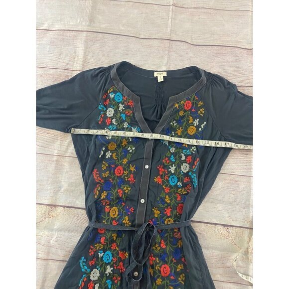 Anthropologie Tiny WOmen's Grey Emroidered Button Front Dress - Small - Picture 11 of 16